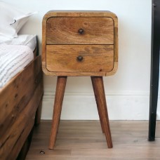 Компактная прикроватная тумба Mini Curved Oak-Ish с 2 ящиками