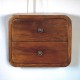 Mini Curved Chestnut Floating Bedside Table with 2 Drawers