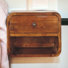 Подвесная прикроватная тумба Mini Curved Chestnut с нишей