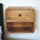 Mini Oak-Ish Floating Bedside Table with Open Shelf
