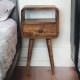 Компактная прикроватная тумба Mini Curved Grey Washed с нишей