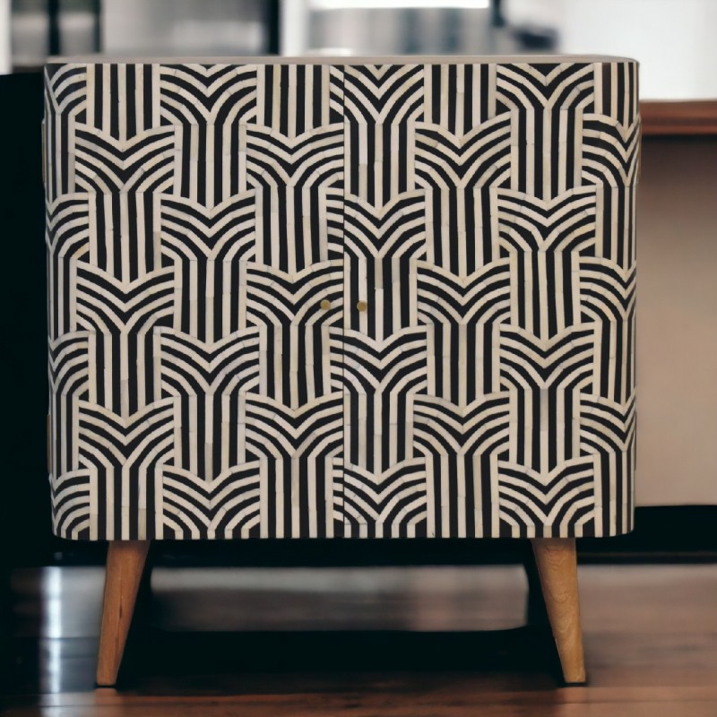 Шкаф для хранения Edessa Bone Inlay из массива манго