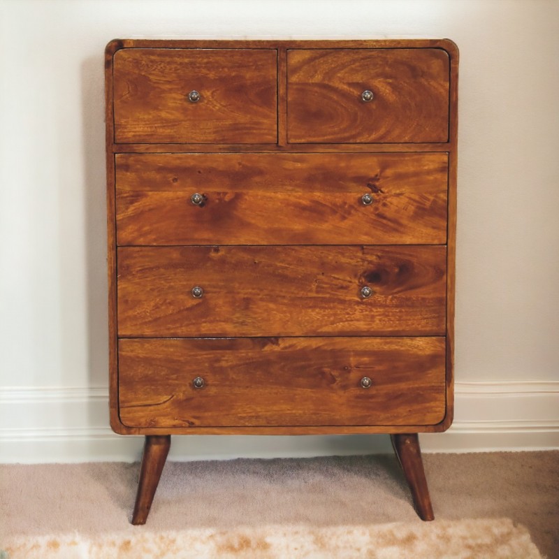 Комод Curved Chestnut с 5 ящиками