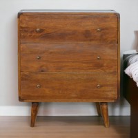 Curved Chestnut Premium Chest of Drawers