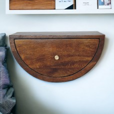 Chestnut Crescent Wall-Mounted Bedside Table