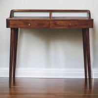 Elevated Chestnut Mango Wood Console Table with Drawers