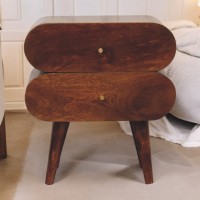 Bubble Chestnut Bedside Table
