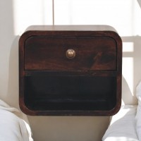 Подвесная прикроватная тумба Mini Curved California Walnut с нишей