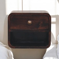 Подвесная прикроватная тумба Mini Curved California Walnut с нишей
