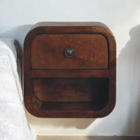 Мини-прикроватная тумба Extra Mini Curved Chestnut с открытой полкой