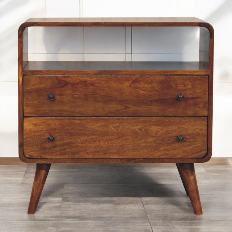 Консоль Curved Nordic Charm в оттенке Chestnut