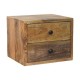 Solis Oak-Ish Wall Mounted Nightstand with 2 Drawers