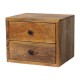 Solis Oak-Ish Wall Mounted Nightstand with 2 Drawers