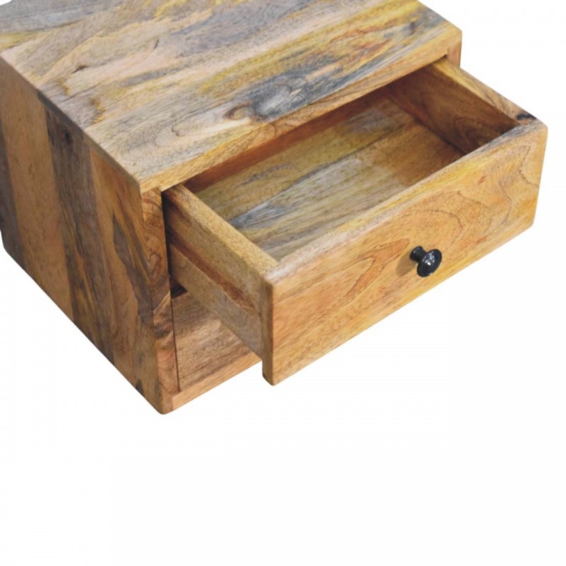 Solis Oak-Ish Wall Mounted Nightstand with 2 Drawers