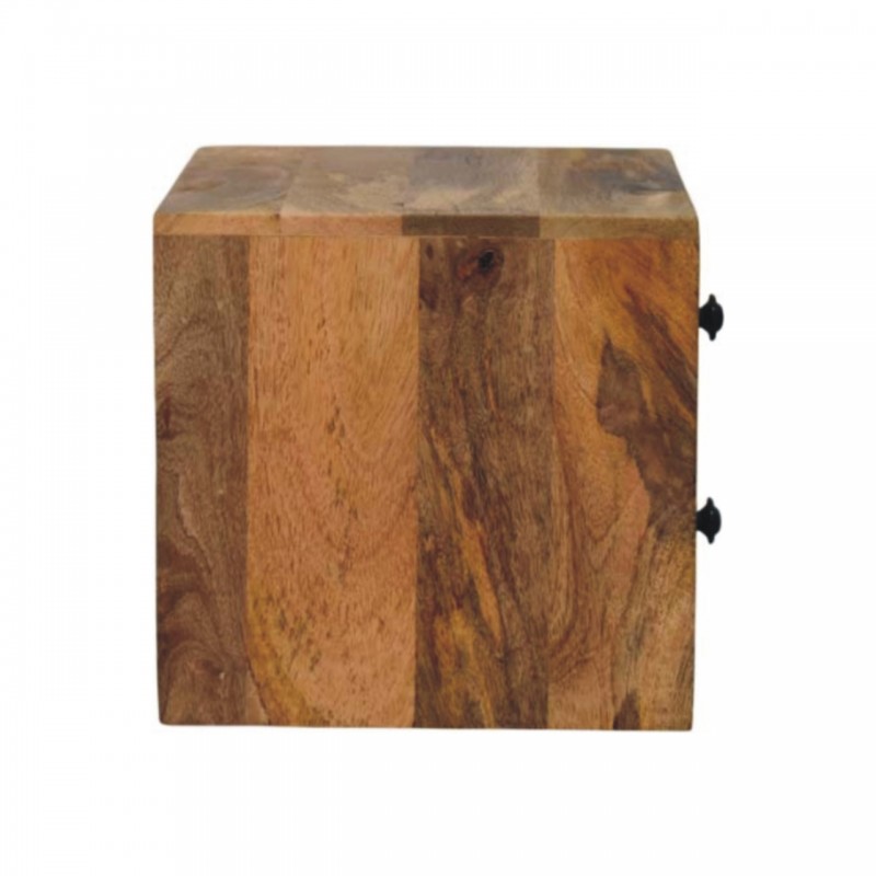 Solis Oak-Ish Wall Mounted Nightstand with 2 Drawers