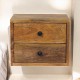 Solis Oak-Ish Wall Mounted Nightstand with 2 Drawers