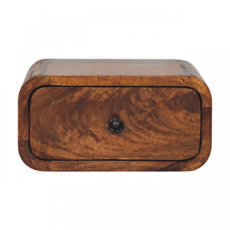 Avora Wall-Mounted Chestnut Wood Nightstand