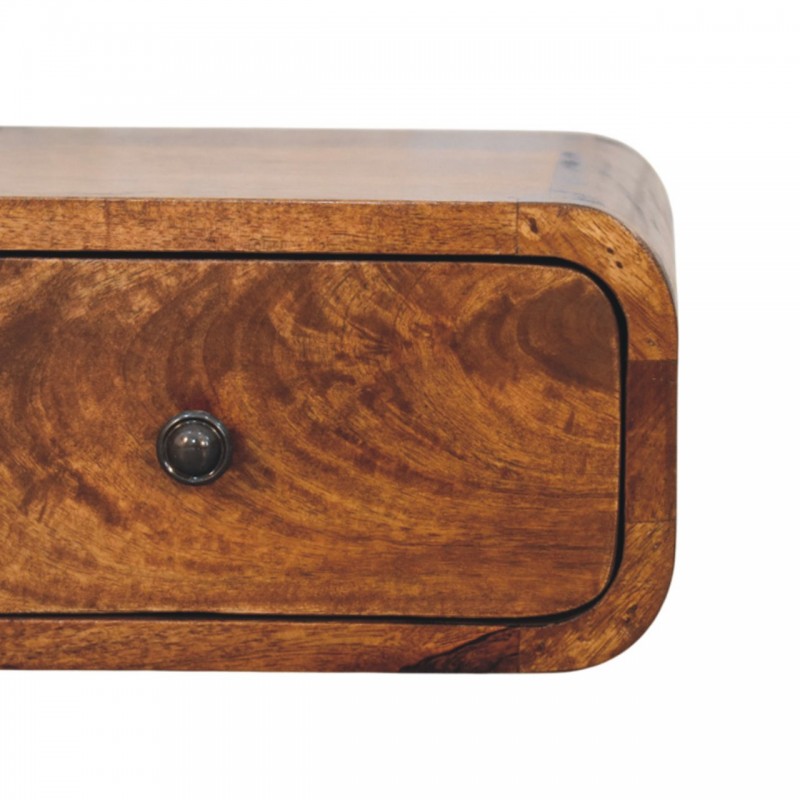 Avora Wall-Mounted Chestnut Wood Nightstand