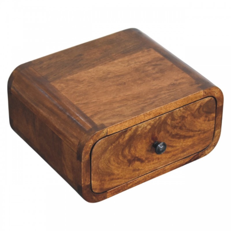 Avora Wall-Mounted Chestnut Wood Nightstand