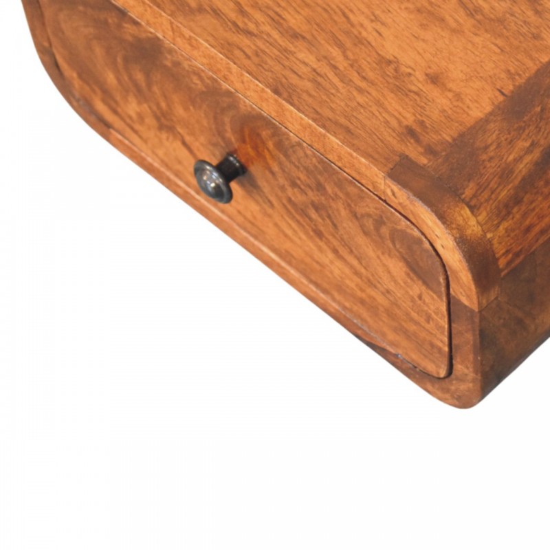 Avora Wall-Mounted Chestnut Wood Nightstand