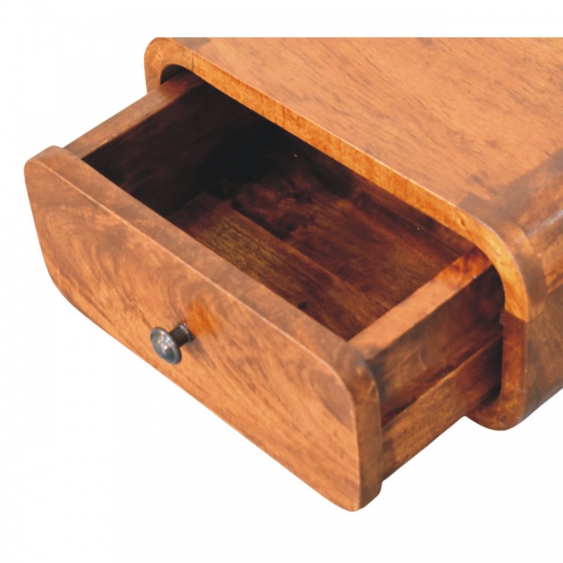 Avora Wall-Mounted Chestnut Wood Nightstand