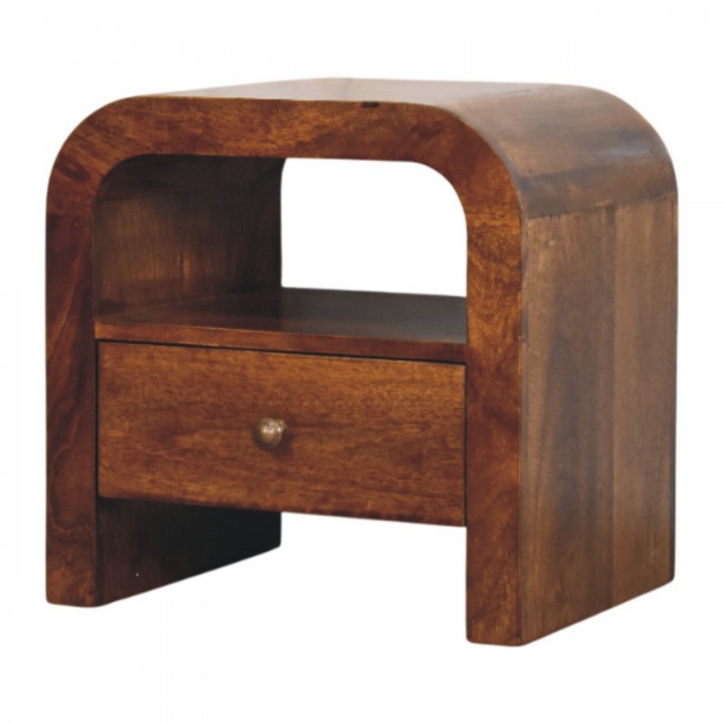 Darcy Chestnut Premium Nachttisch mit Schublade und Ablagefach