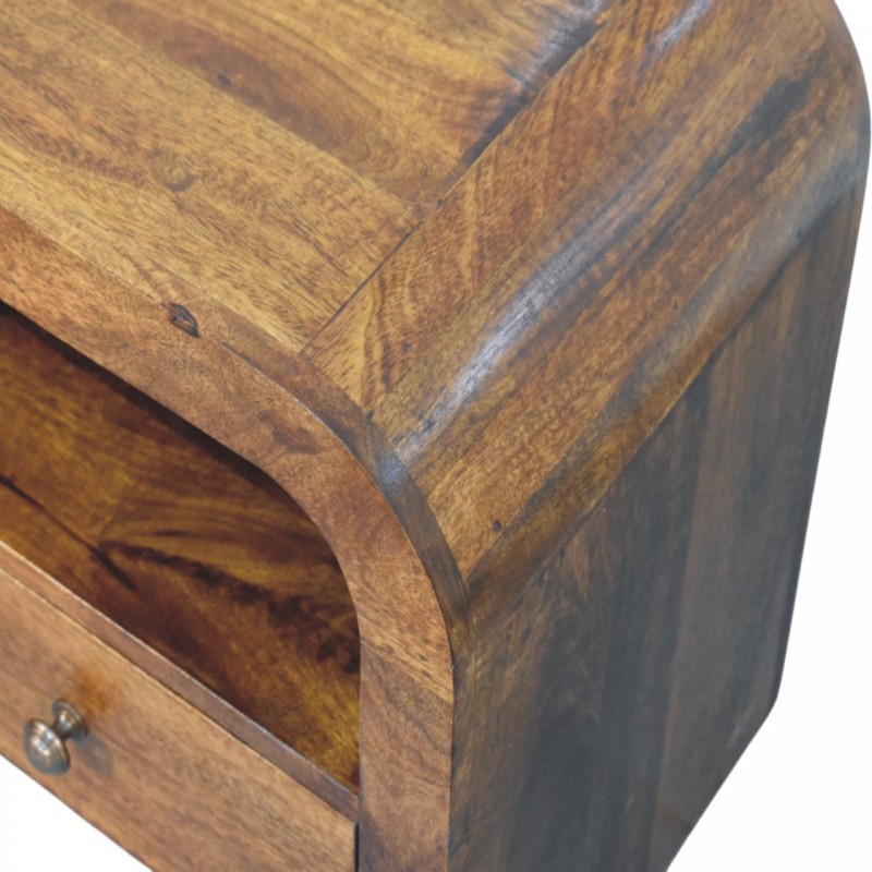Darcy Chestnut Premium Nachttisch mit Schublade und Ablagefach