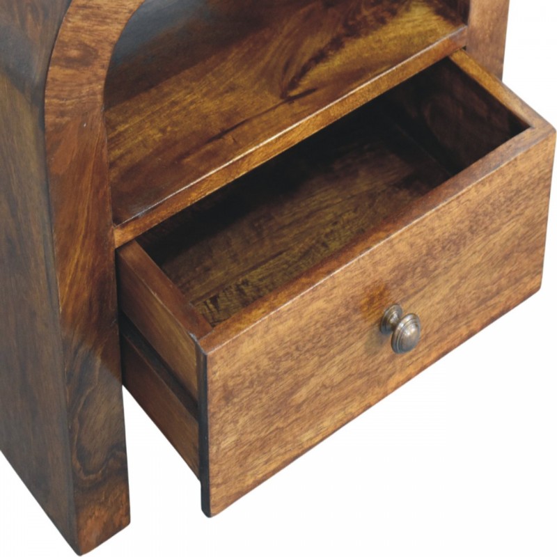 Darcy Chestnut Premium Nachttisch mit Schublade und Ablagefach