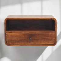 Avora Wandnachttisch aus Kastanienholz mit Schublade