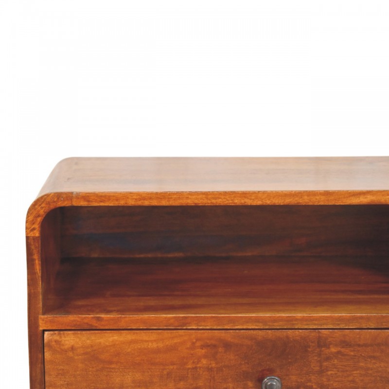 Avora Wall-Mounted Chestnut Wood Nightstand