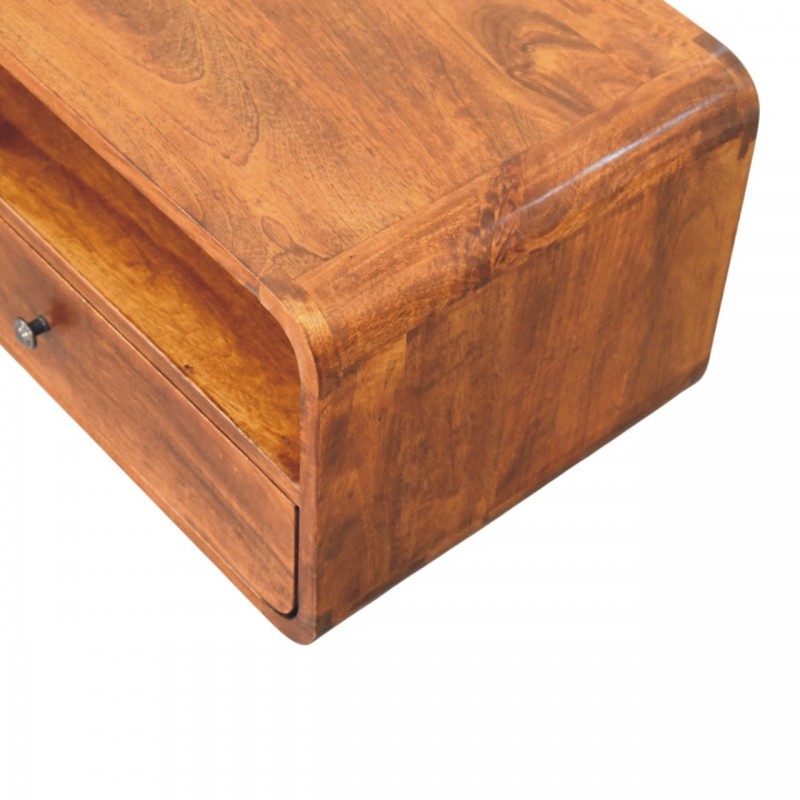 Avora Wall-Mounted Chestnut Wood Nightstand