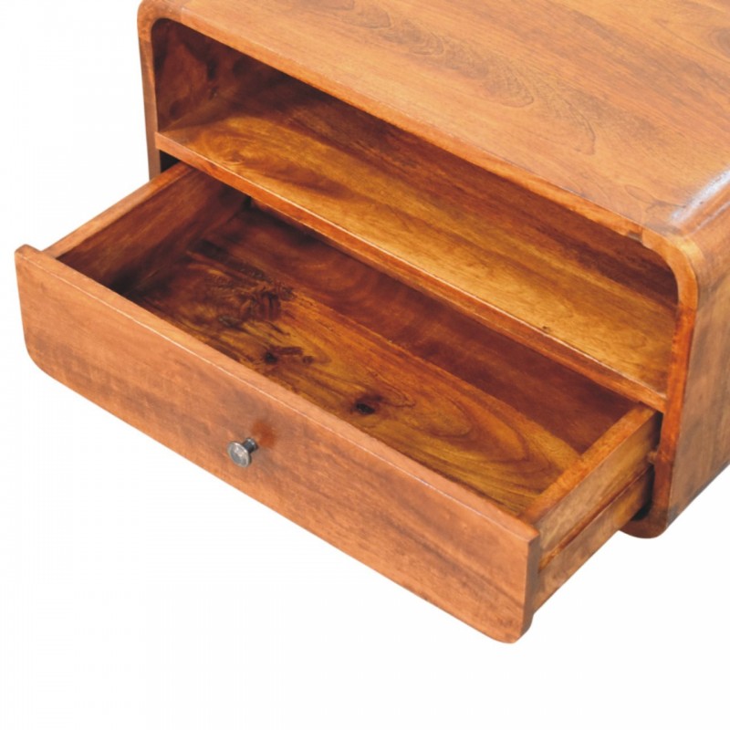 Avora Wall-Mounted Chestnut Wood Nightstand
