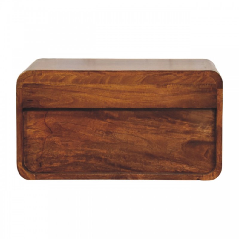Avora Wall-Mounted Chestnut Wood Nightstand