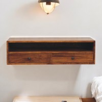 Lunar Chestnut Wand-TV-Board mit 2 Schubladen