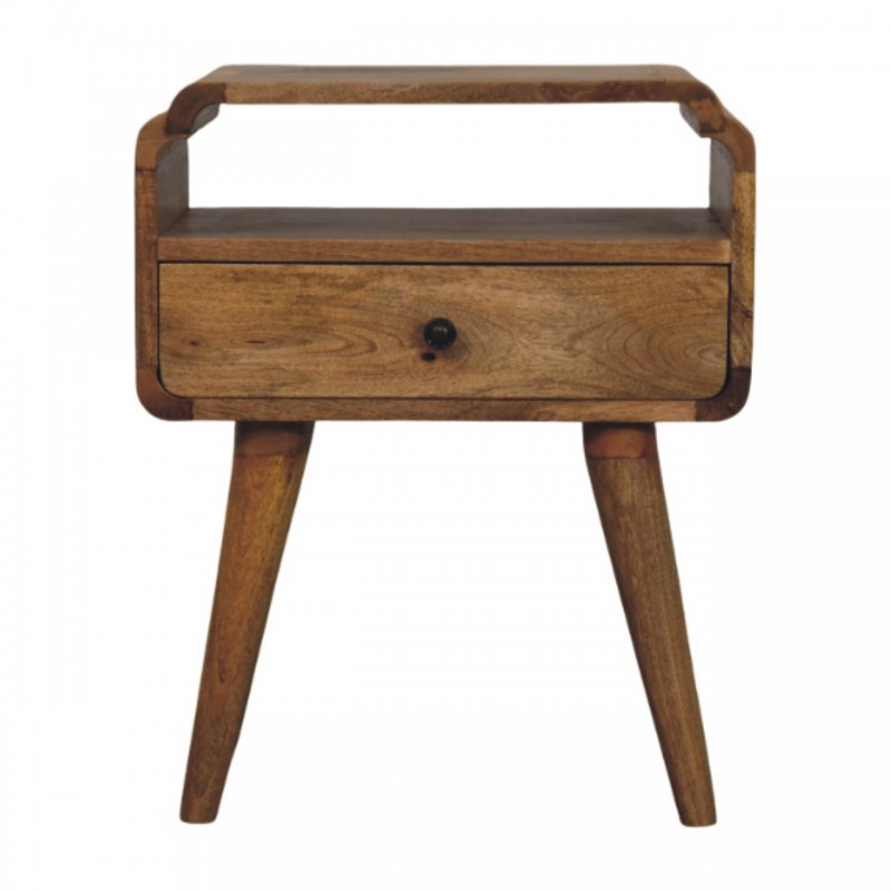 Newton Oak-Ish Nightstand with Drawer and Shelf