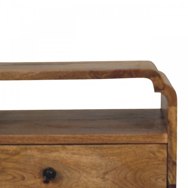 Newton Oak-Ish Nightstand with Drawer and Shelf
