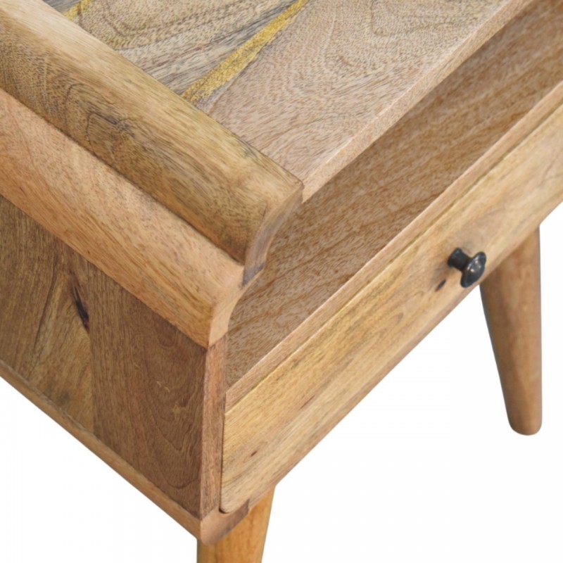 Newton Oak-Ish Nightstand with Drawer and Shelf
