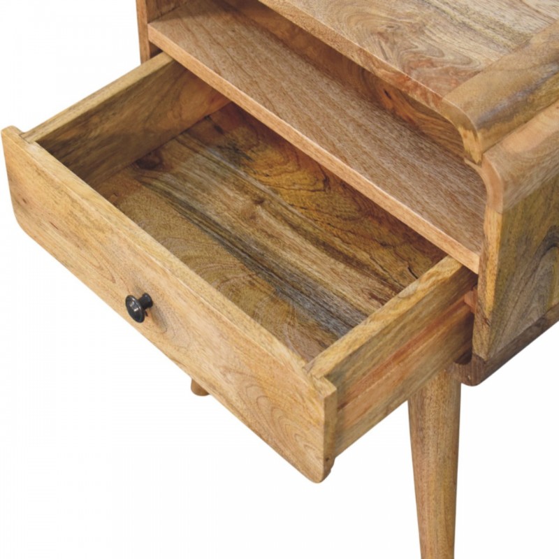 Newton Oak-Ish Nightstand with Drawer and Shelf