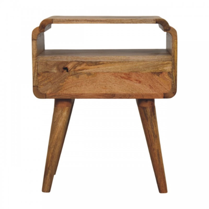 Newton Oak-Ish Nightstand with Drawer and Shelf