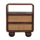 Larissa Chestnut Nachttisch mit Rattanfronten