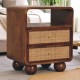 Larissa Chestnut Nachttisch mit Rattanfronten