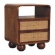Larissa Chestnut Nachttisch mit Rattanfronten