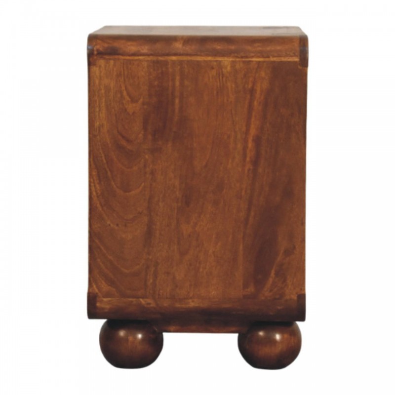 Larissa Chestnut Nachttisch mit Rattanfronten