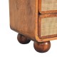 Larissa Chestnut Nachttisch mit Rattanfronten