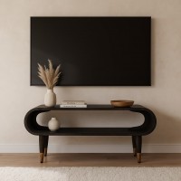 Curved Edge Media Unit mit Messingdetails