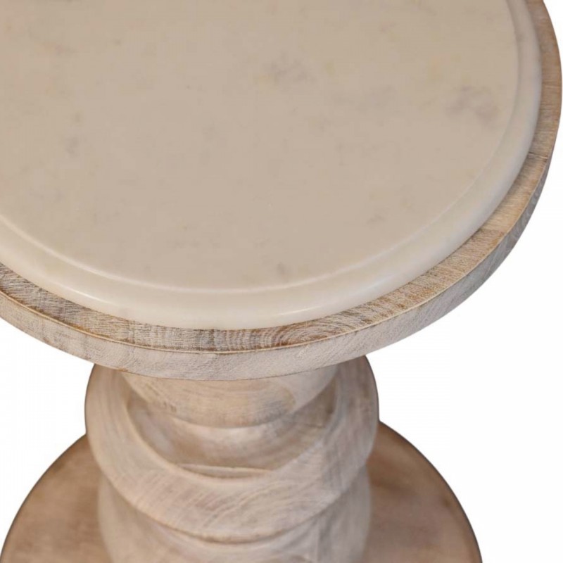 Bellis Marble Table Salted Oak