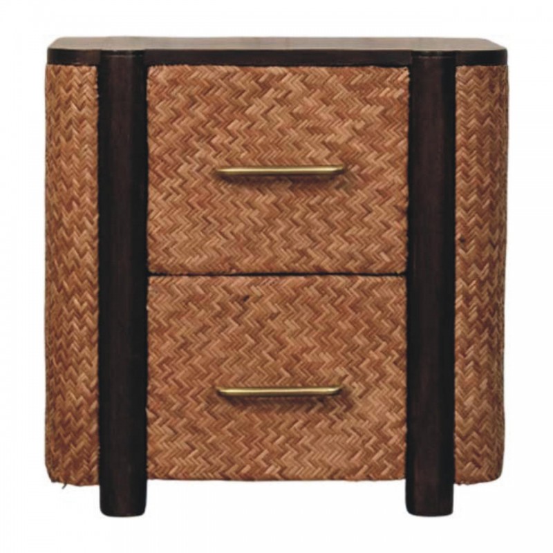 Havana Rattan Nachttisch in Velvet Mocha
