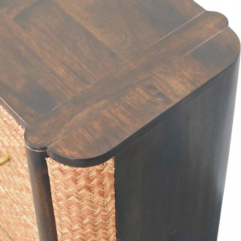 Havana Rattan Nachttisch in Velvet Mocha