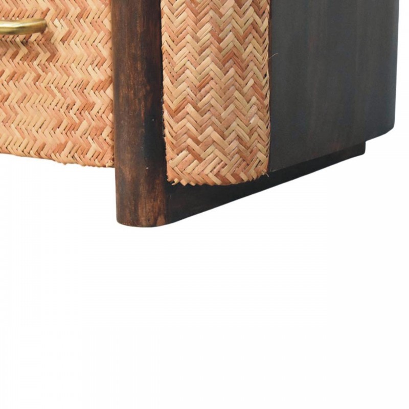 Havana Rattan Nachttisch in Velvet Mocha