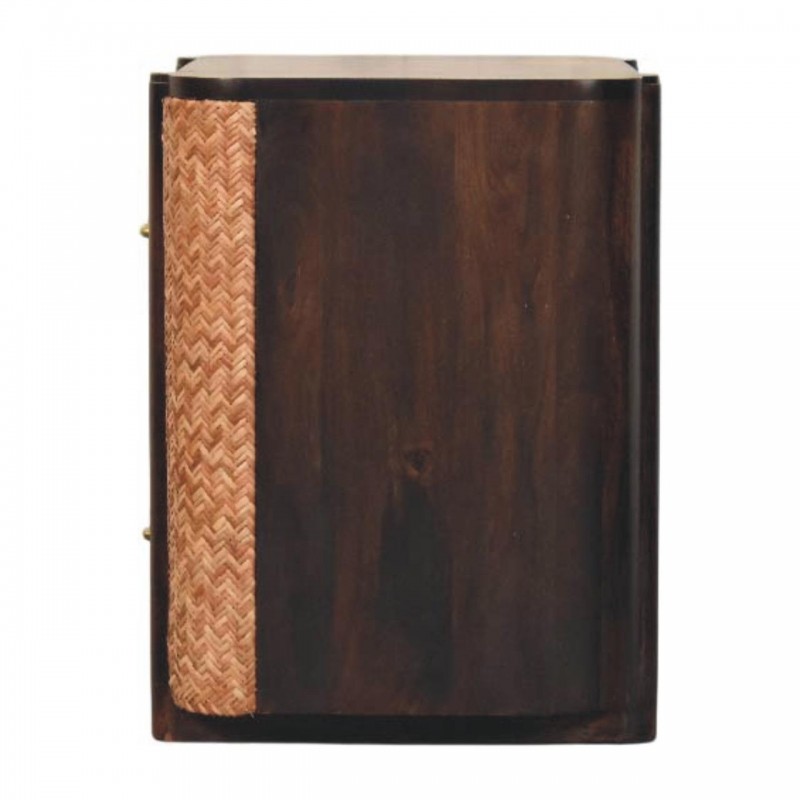 Havana Rattan Nachttisch in Velvet Mocha